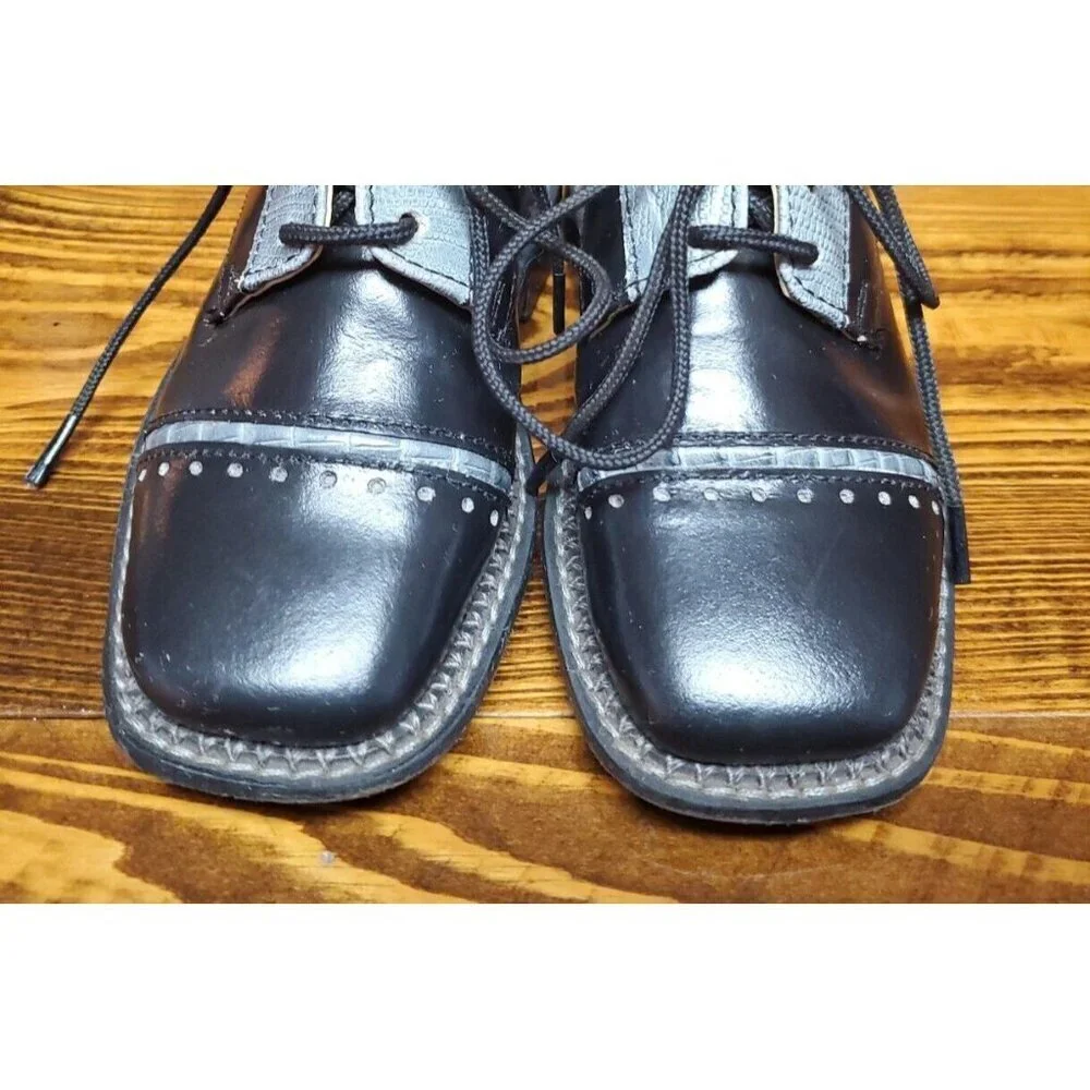Liberty Gliders Boys Size 9 Shoes Black And Gray Dress Shoe